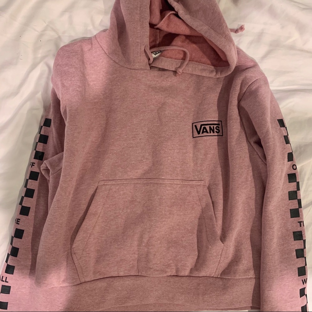 Pink Vans Boxed Check Crop Hoodie